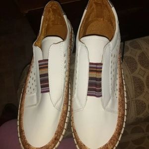 Mens tennis running sneakers leather laceless shoe